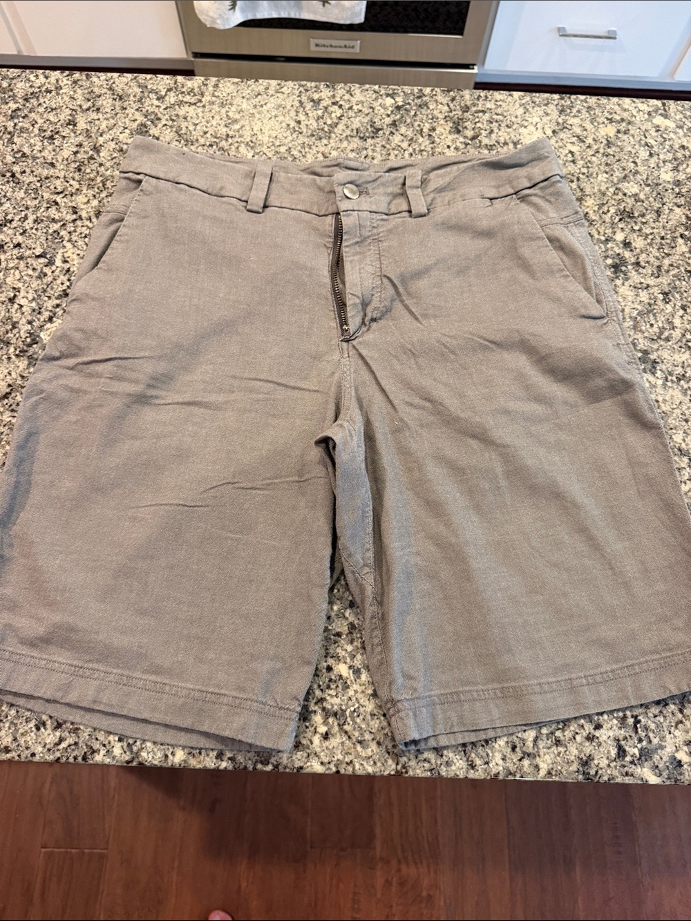 lululemon athletica Men's Flat Front Taupe Shorts